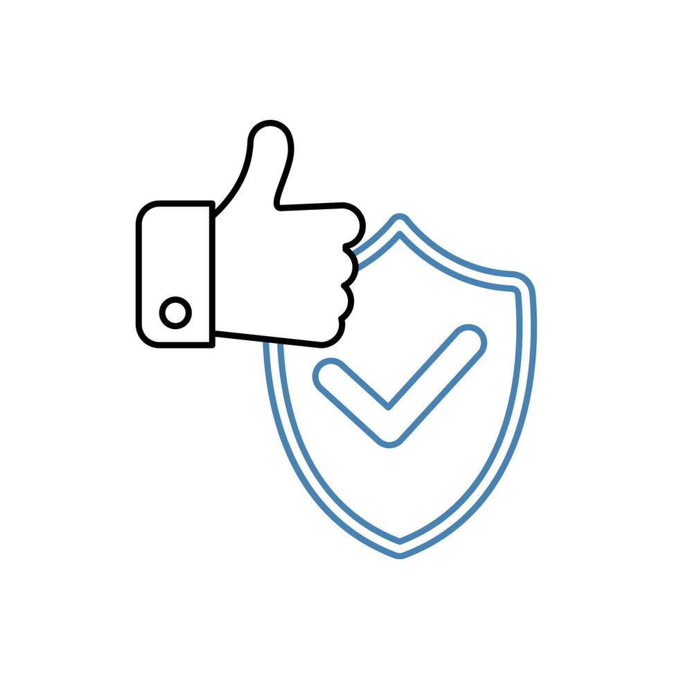 trust concept line icon. Simple element illustration. trust concept outline symbol design. vector