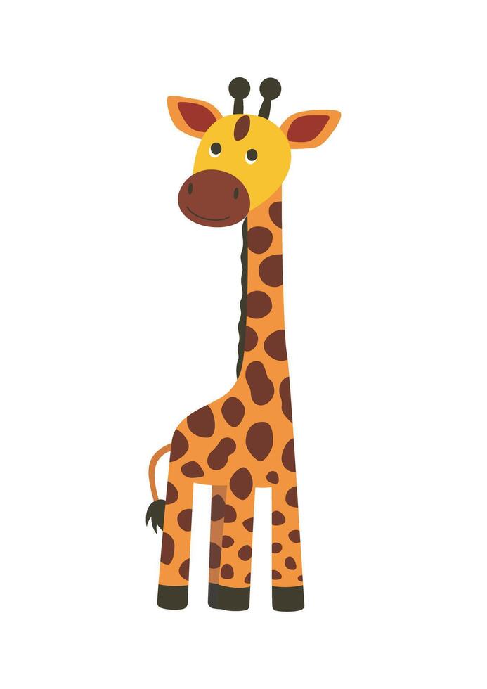 Cute giraffe. Isolated illustration on white background. vector