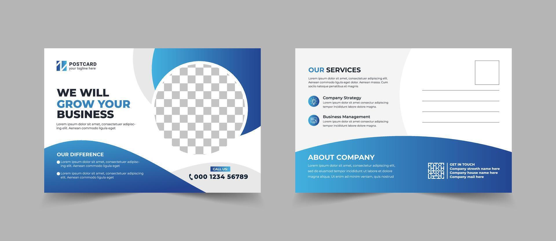 Modern Business Postcard EDDM Design Template. vector
