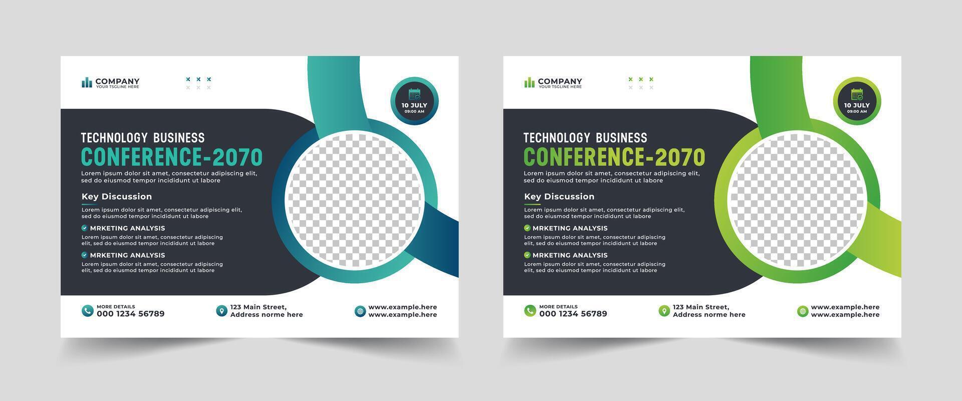 Corporate conference webinar template and business event flyer template vector