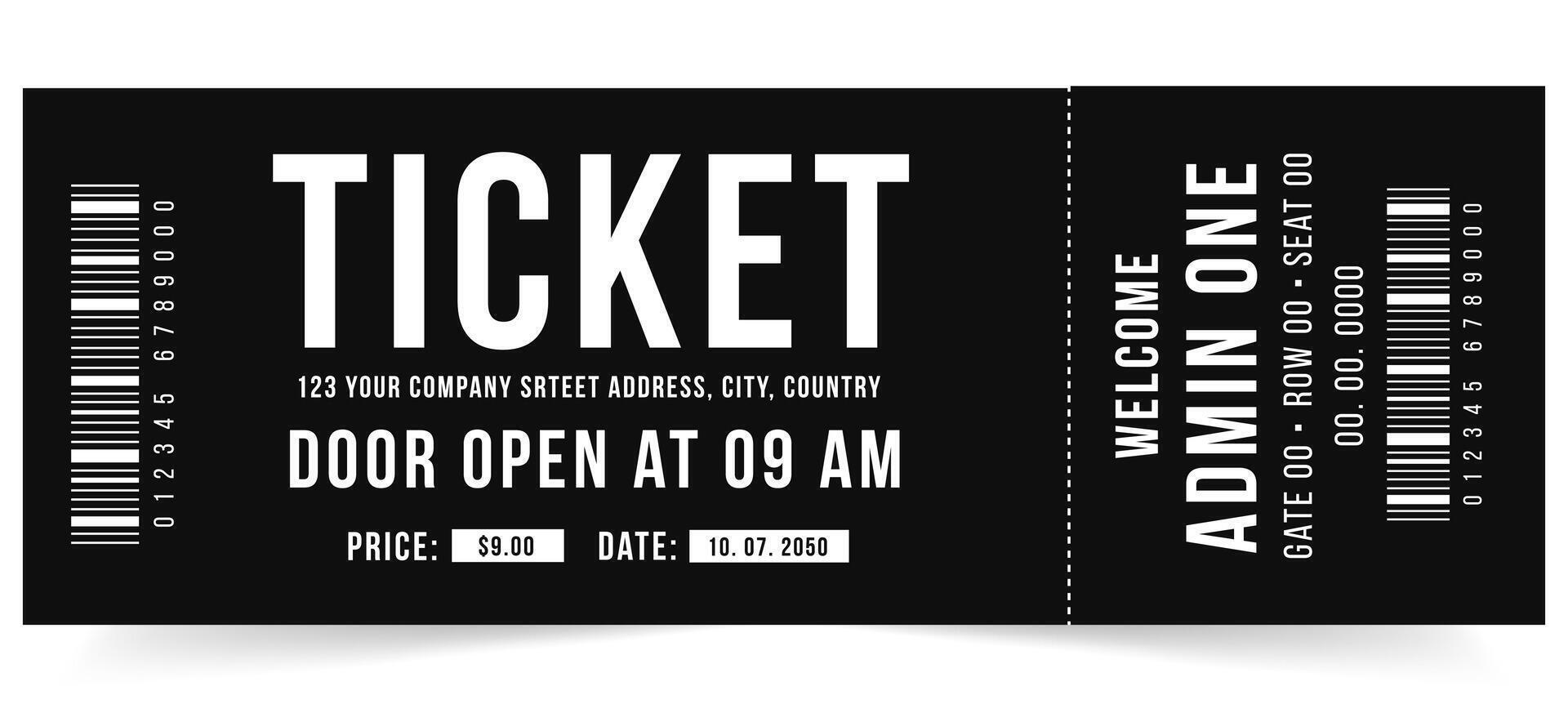 Tickets isolated on black background. vector