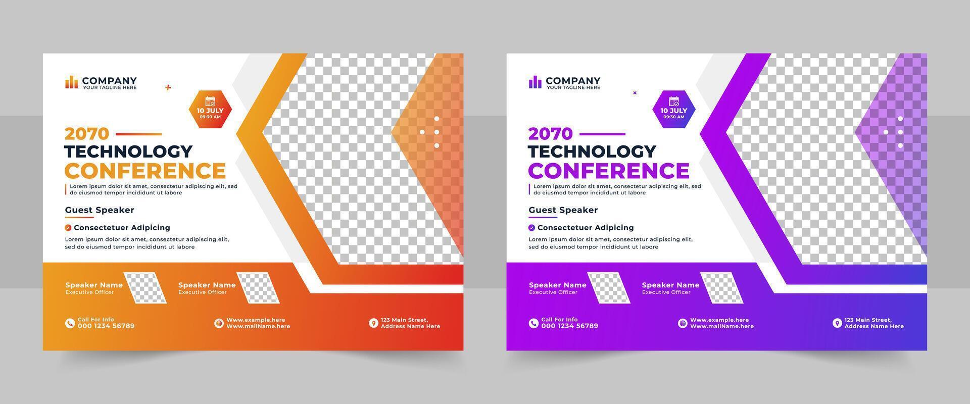 conference flyer template design. Annual corporate business workshop, meeting training promotion poster. speaker live event vector