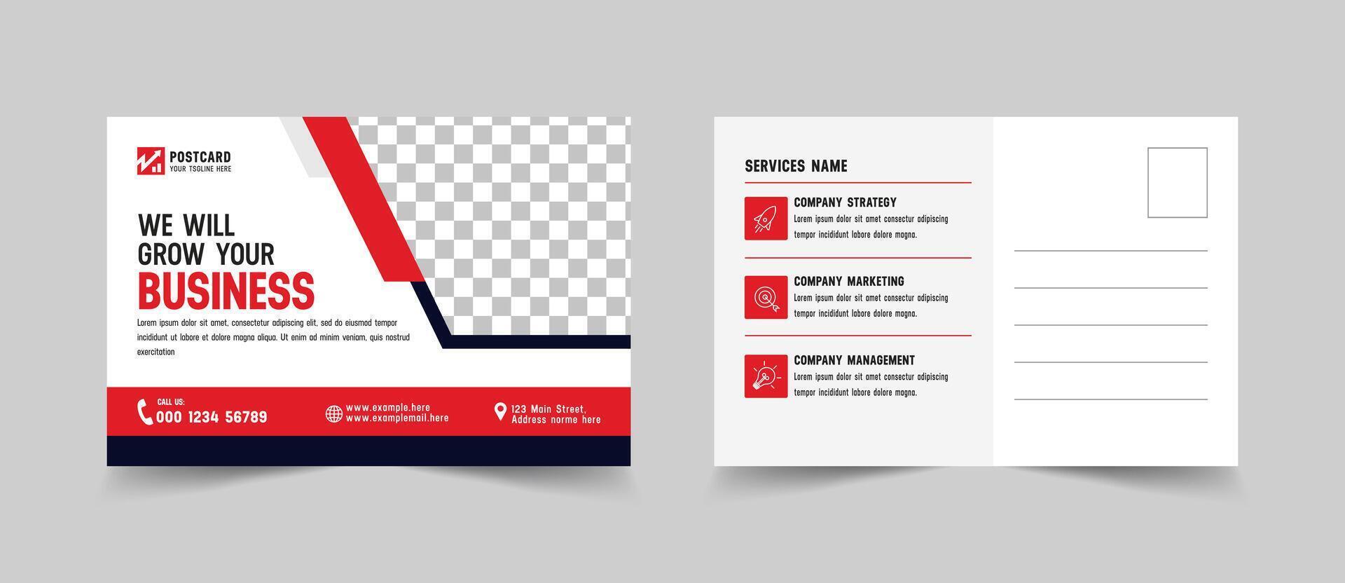 Creative Postcard Design Template. Business Postcard Layout vector