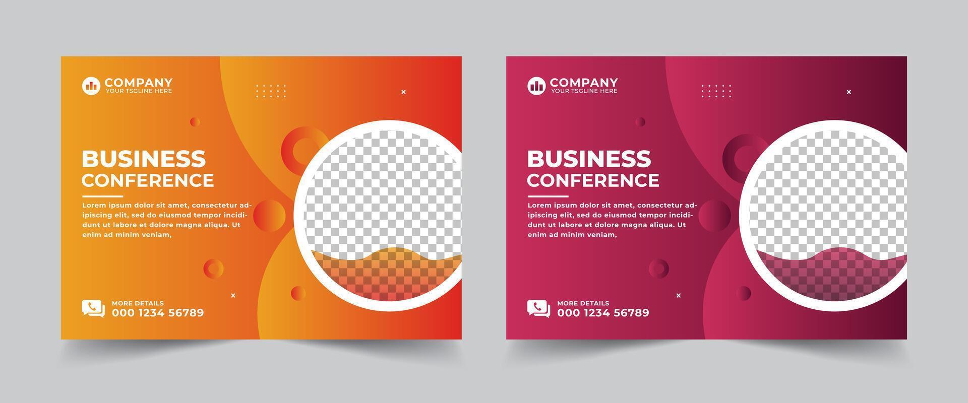 Abstract modern business conference design template and business event banner invitation layout design vector