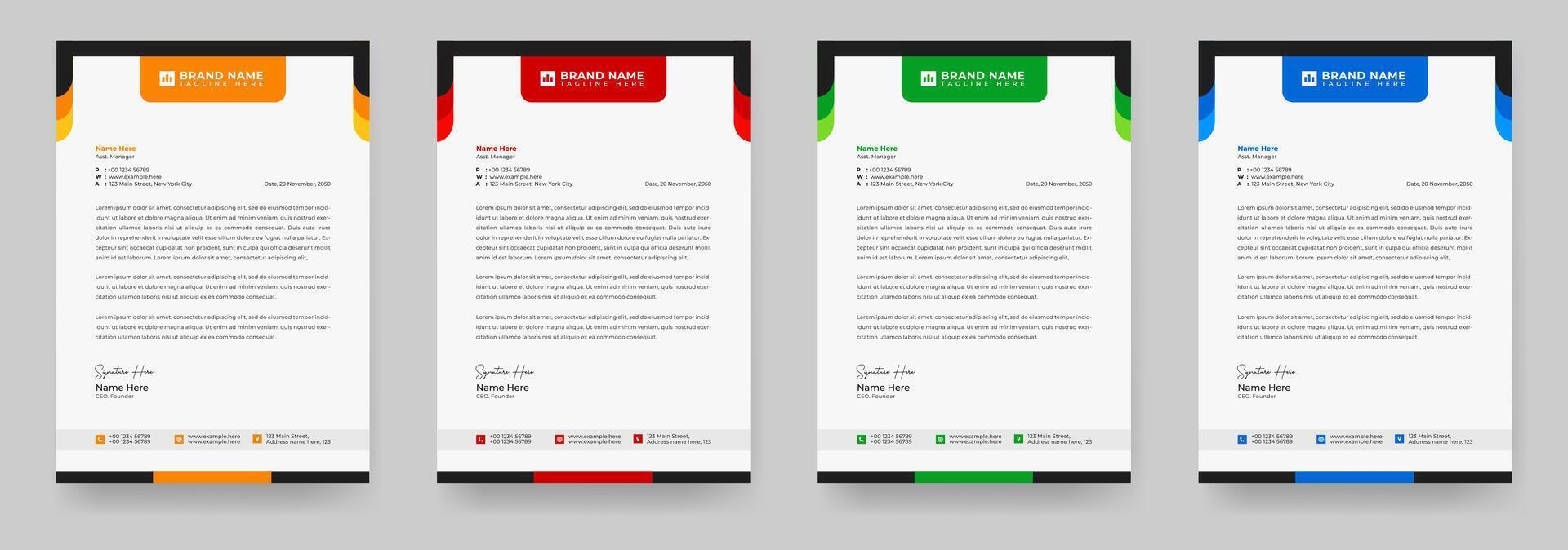 Modern Creative and Clean business style letterhead bundle of your corporate project design. Letter head Pad layout illustration vector