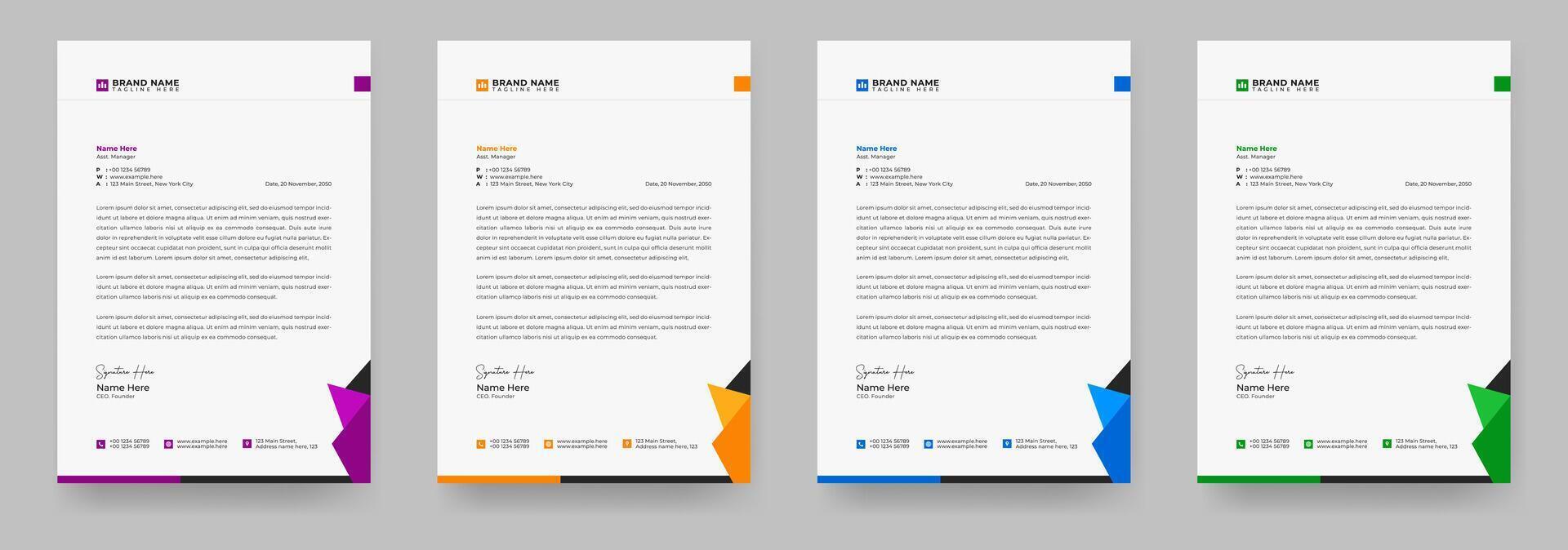 Modern business letterhead in abstract design template. Letter head Pad layout vector