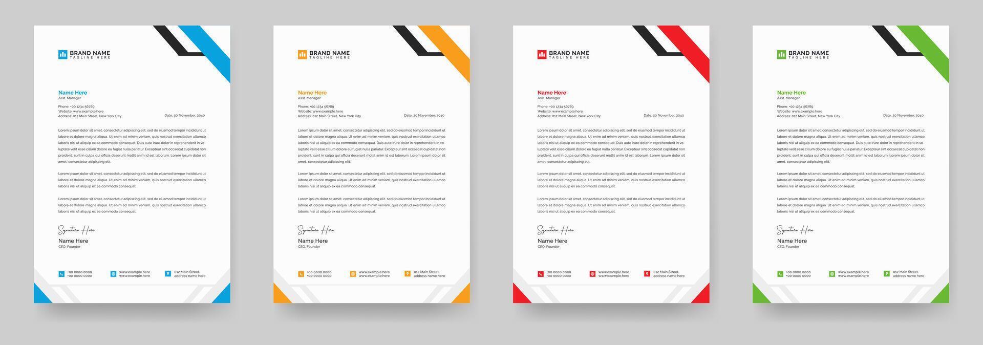 Modern corporate letterhead template design. Elegant Flat Design Illustration. vector