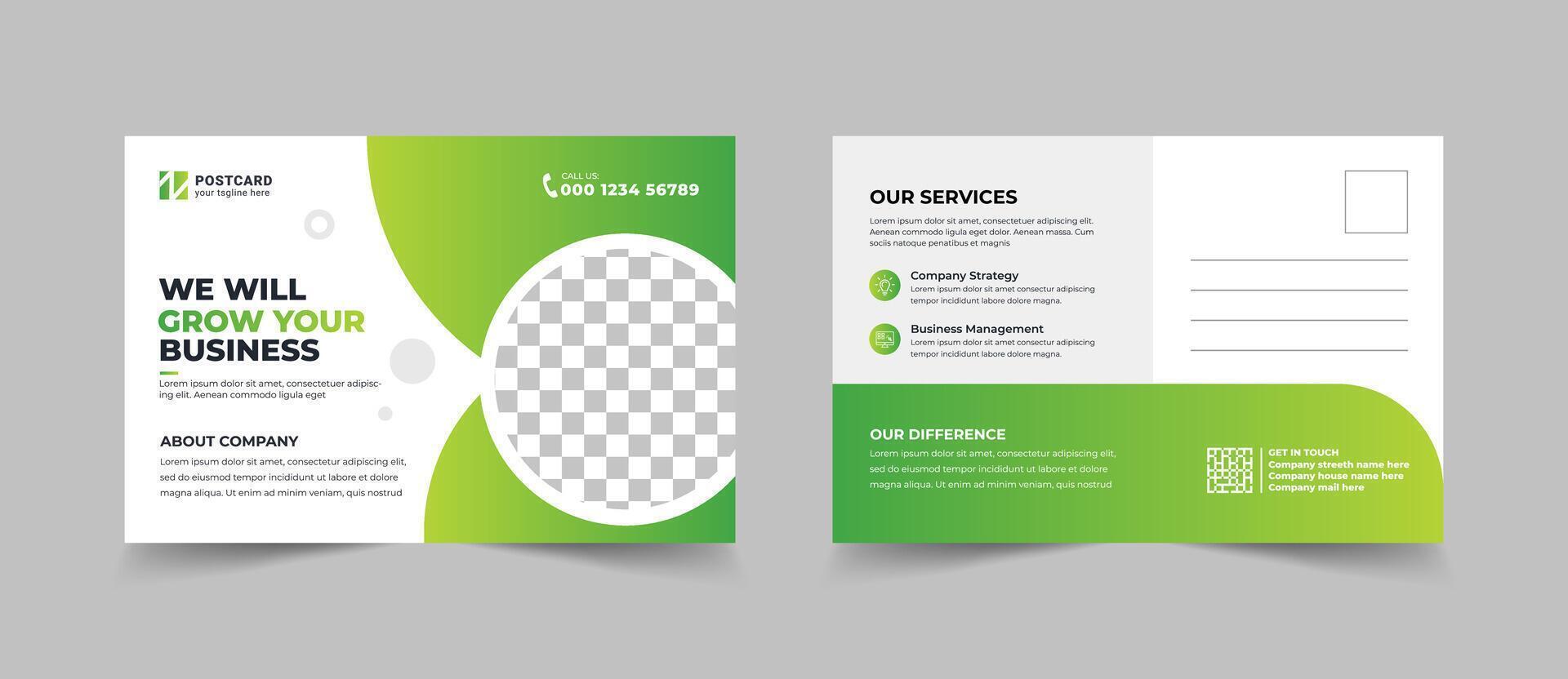 Postcard Template Design. Corporate real estate postcard template design, EDDM Illustration vector