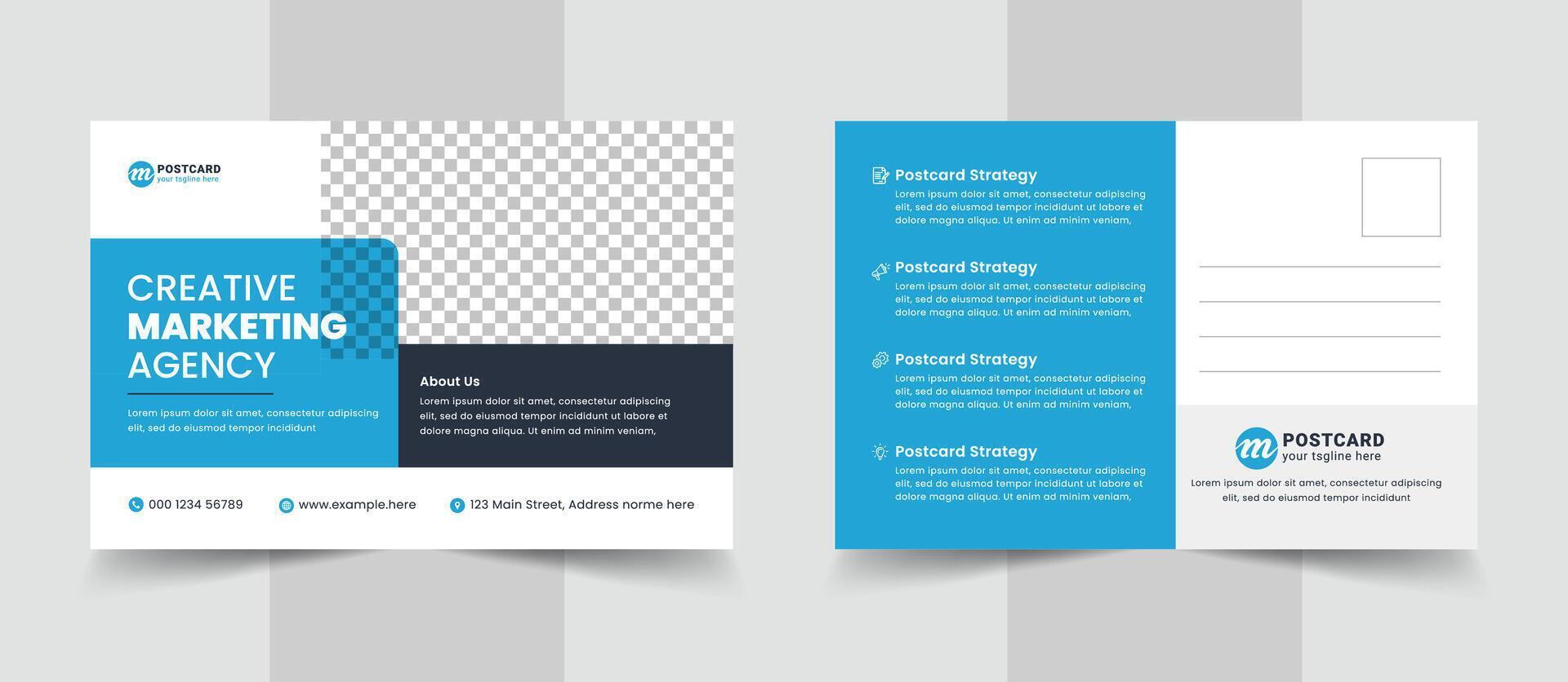 Corporate Business Postcard Design Template. Eddm postcard illustration vector