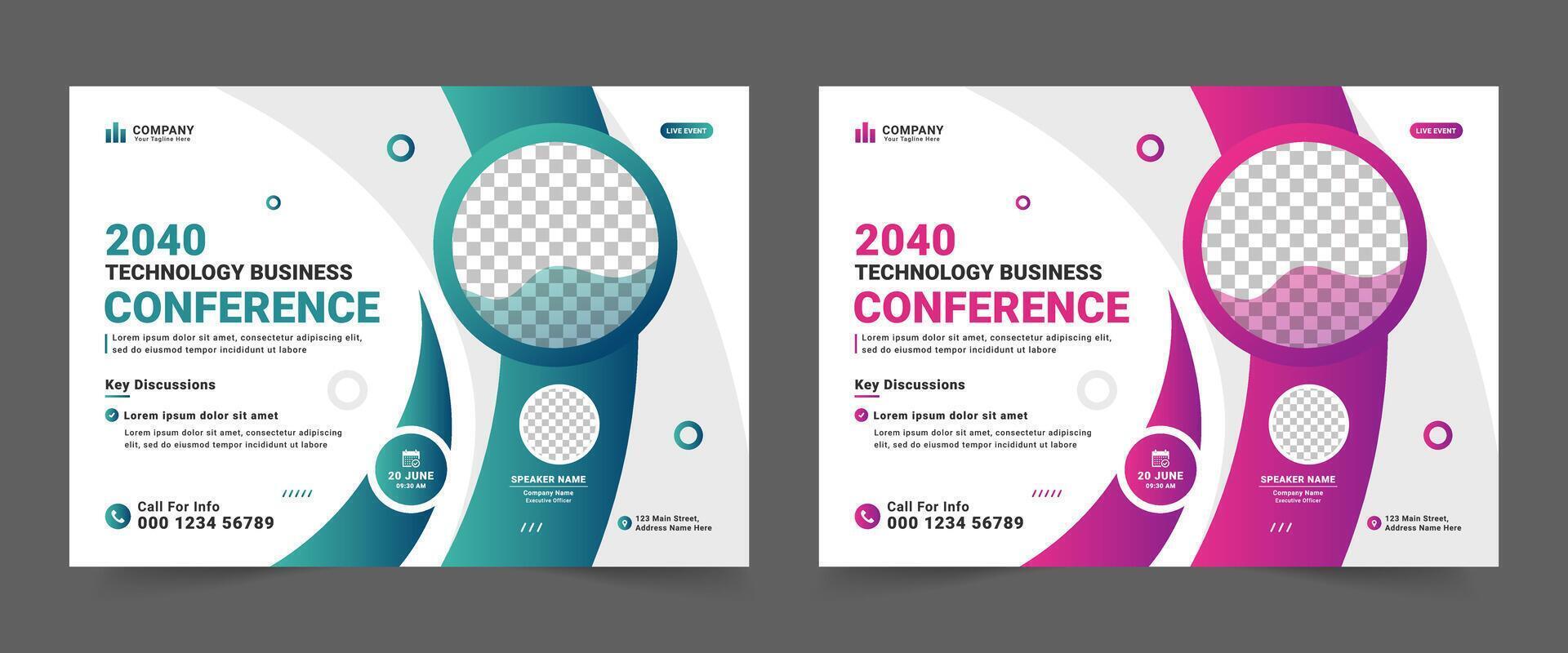 Business conference flyer template. business proposal and webinar social media post banner. Annual business workshop , Business webinar conference flyer vector