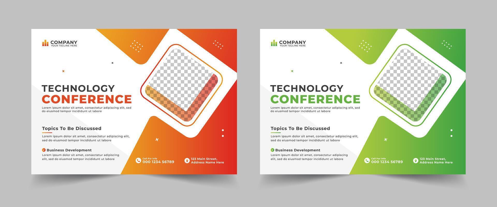 Abstract modern business conference design template, Minimal flyer layout. vector