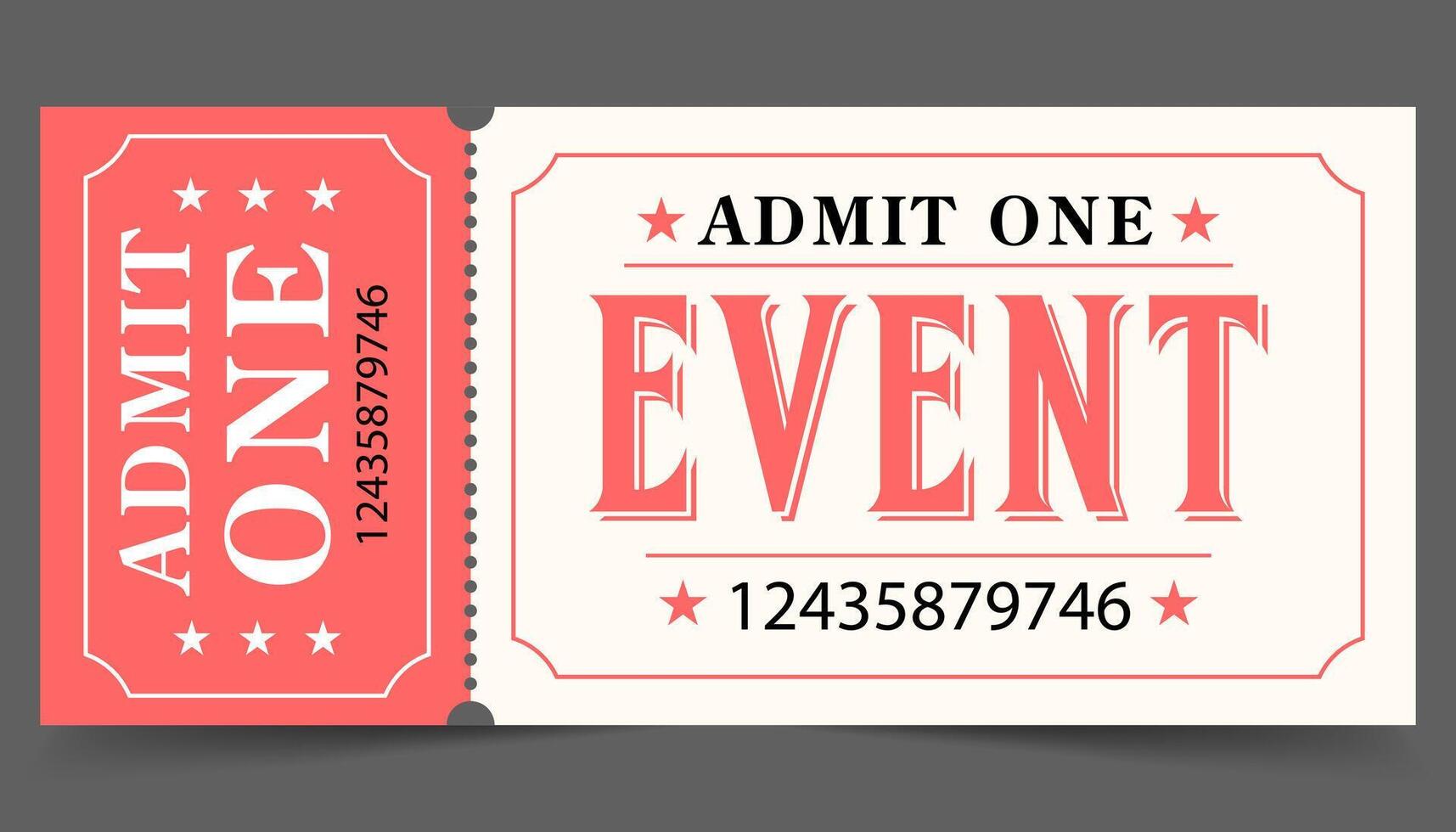 Ticket design template. Creative tickets isolated on white background vector