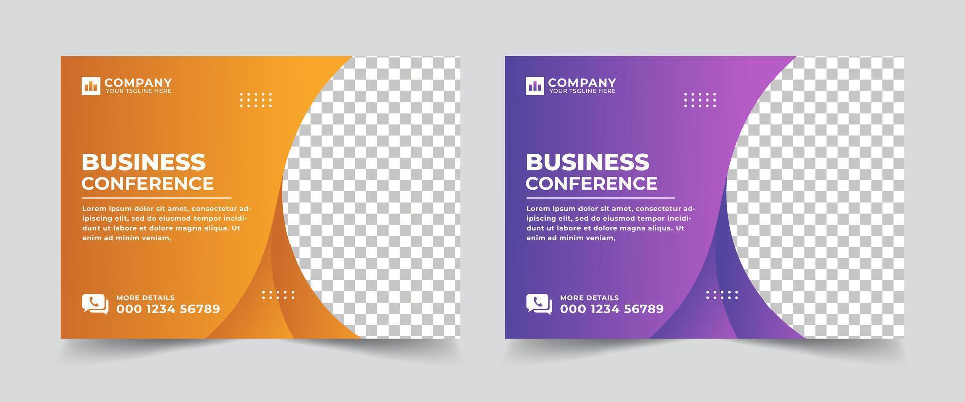 Modern business technology conference flyer and invitation banner template design for webinar, marketing webinar, etc vector