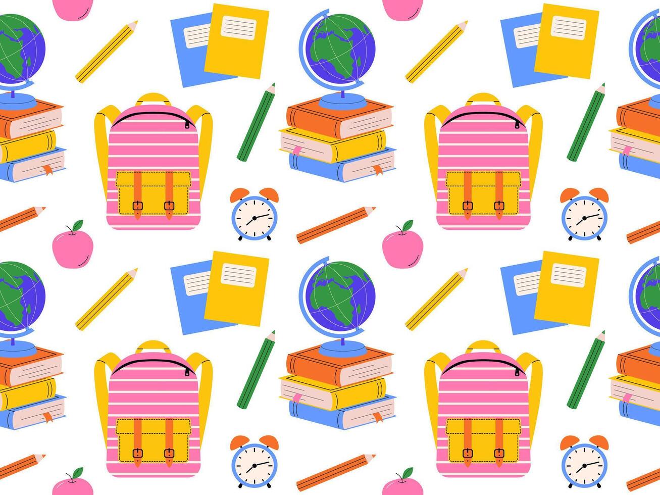 Seamless pattern of school supplies for back to school and educational templates, perfect for study and office prints vector