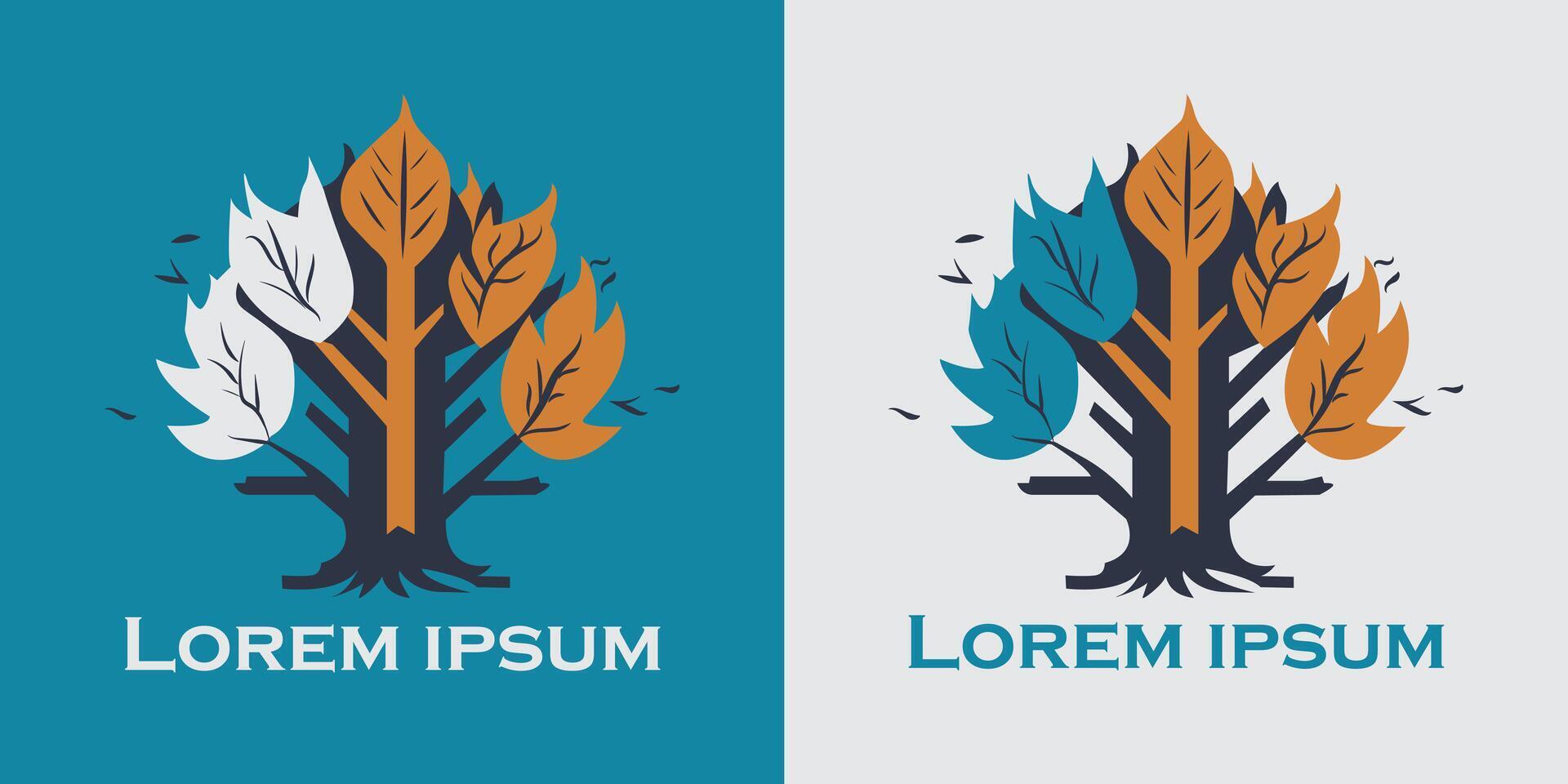tree logo concept, simple tree logo, tree logo illustration, simple colorful tree logo vector