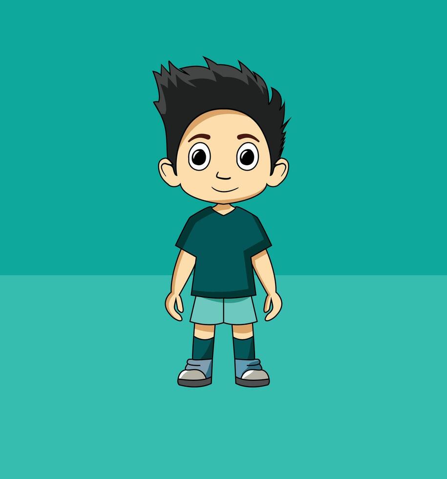 simple cartoon boy character vector