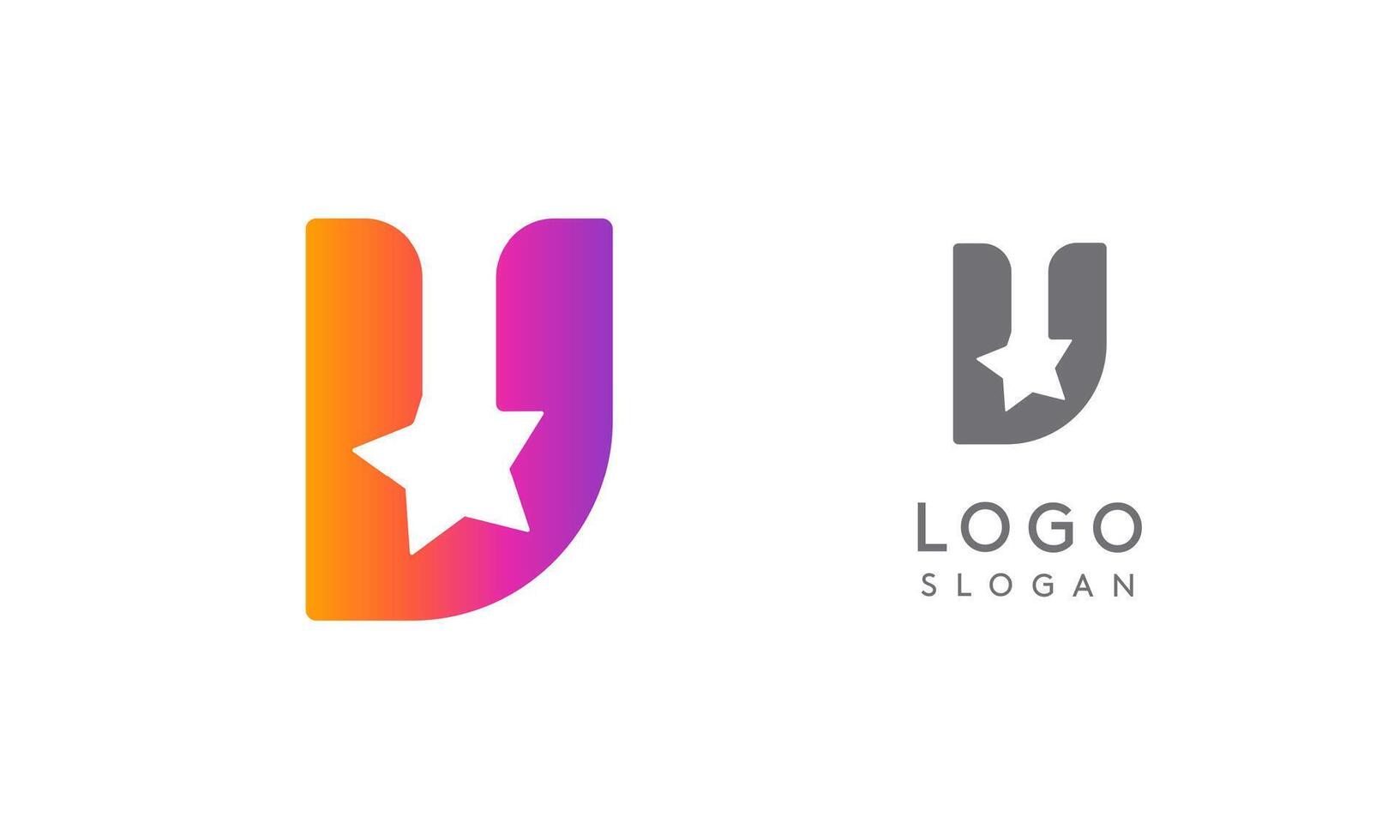 Letter v star, vibrant gradient colored logo for media, entertainment, technology, startup, social networking, communication, digital marketing industries. illustration vector