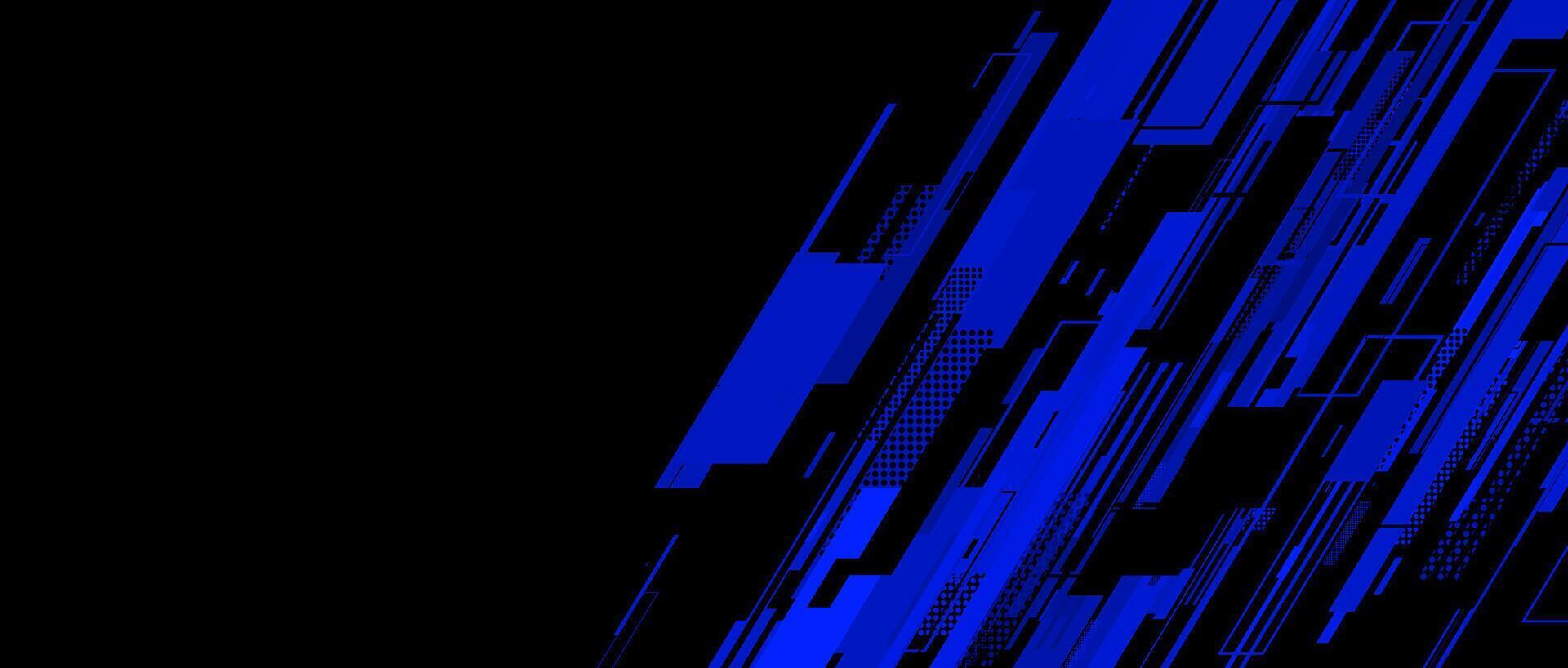 simple abstract blue tech with lines on black background vector