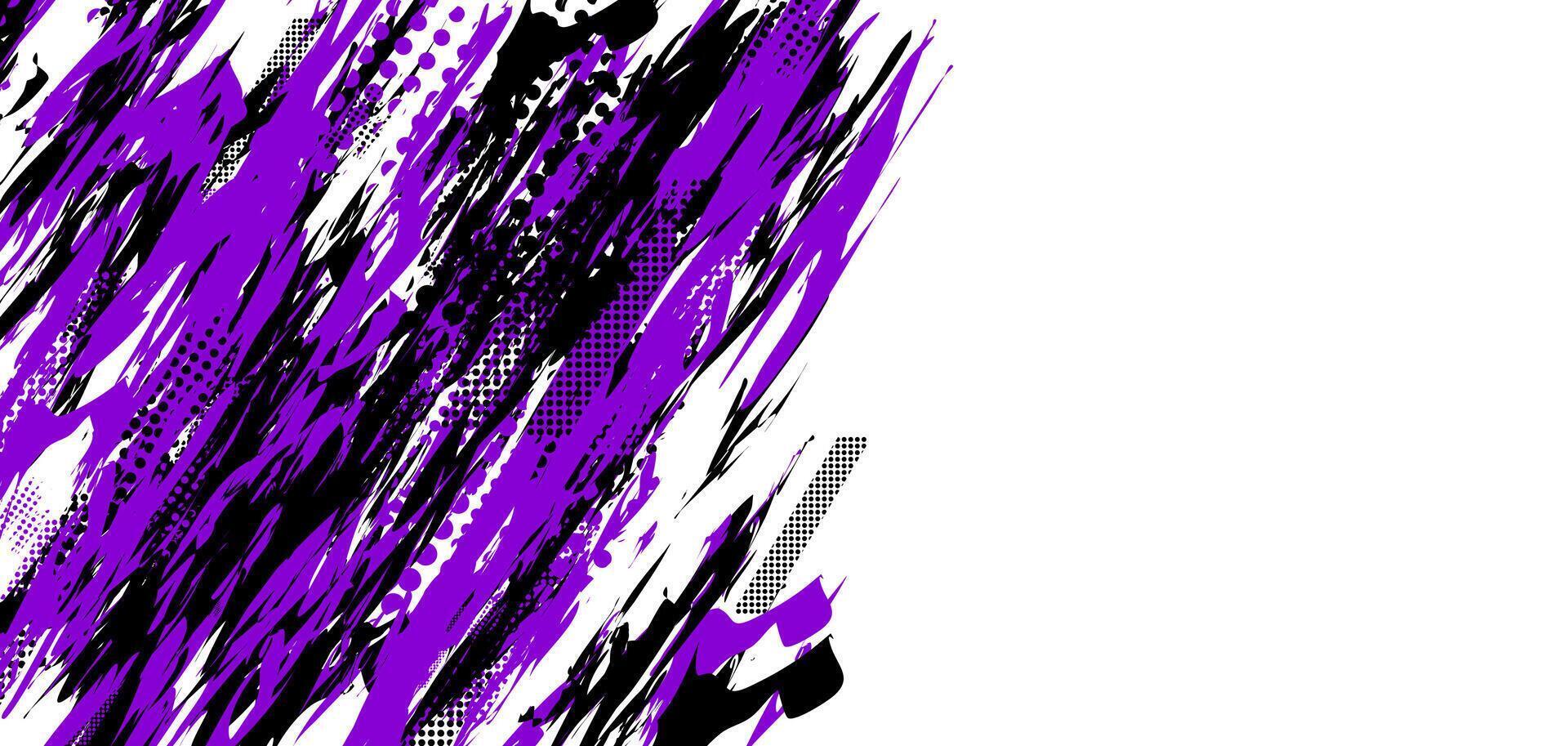 abstract purple and black brush lines on a white background vector