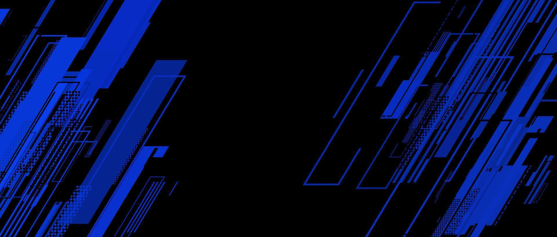 simple abstract blue tech with lines on black background vector