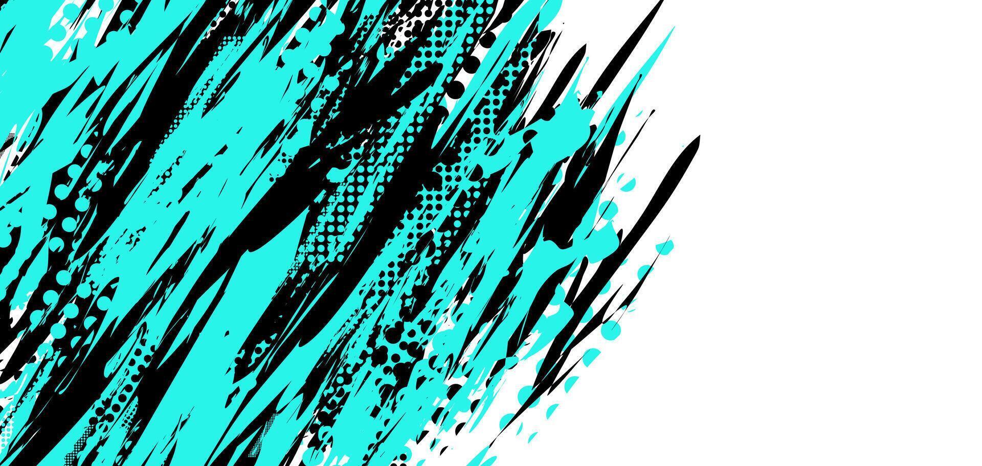 a blue and black abstract background with a lot of paint vector