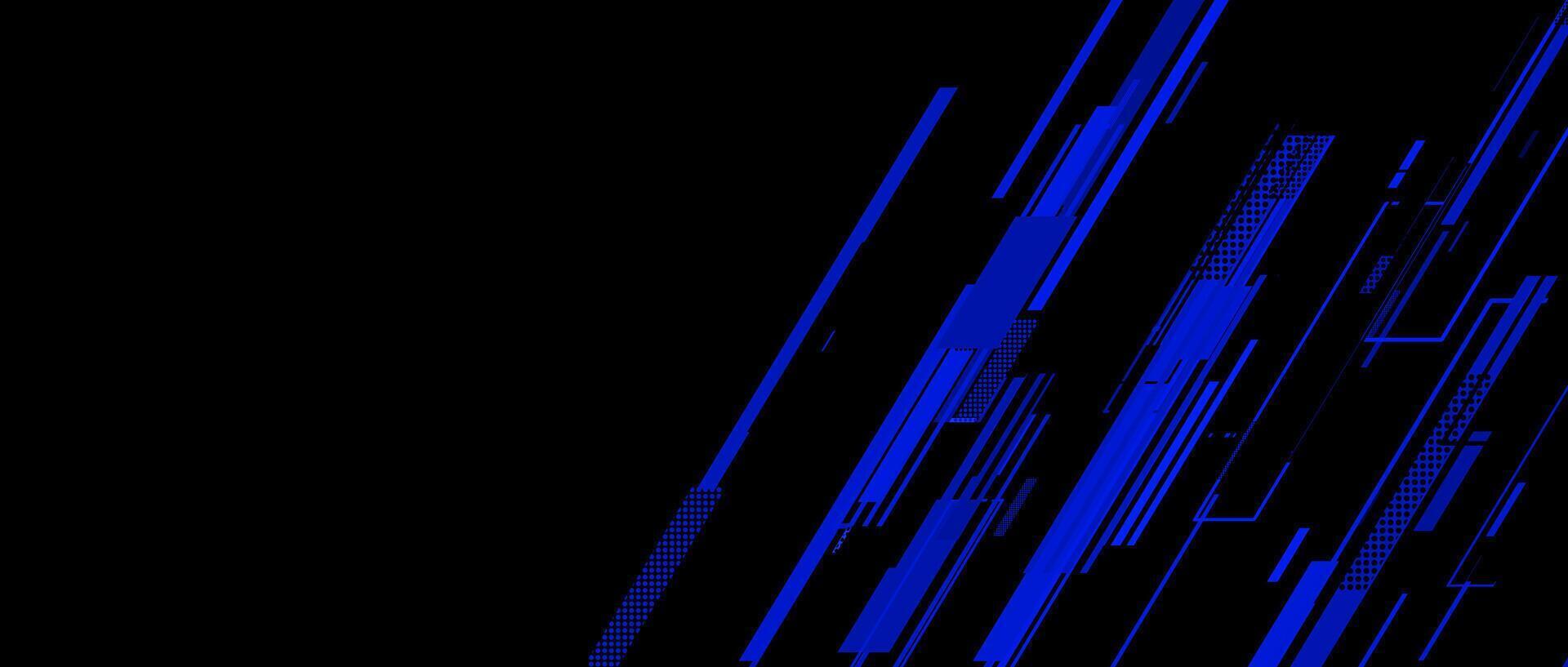 simple abstract blue tech with lines on black background vector