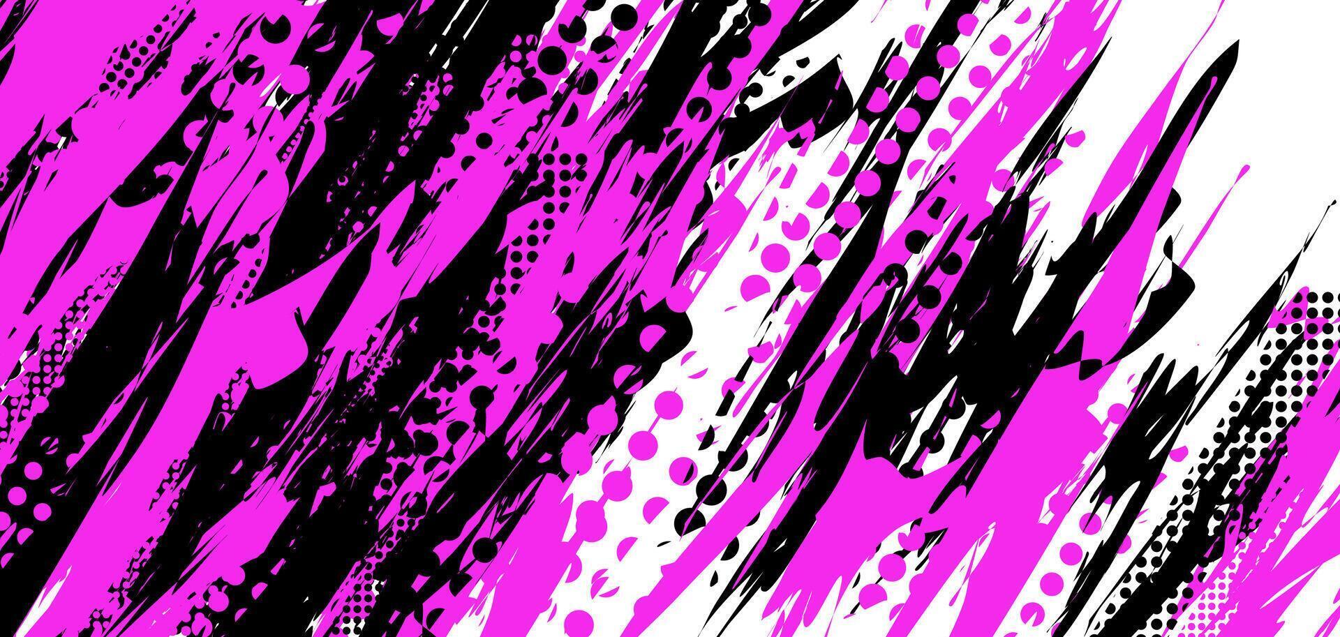 abstract background with pink and black paint vector