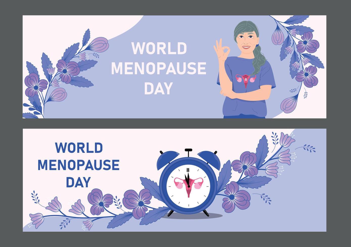 World Menopause Day banners vector
