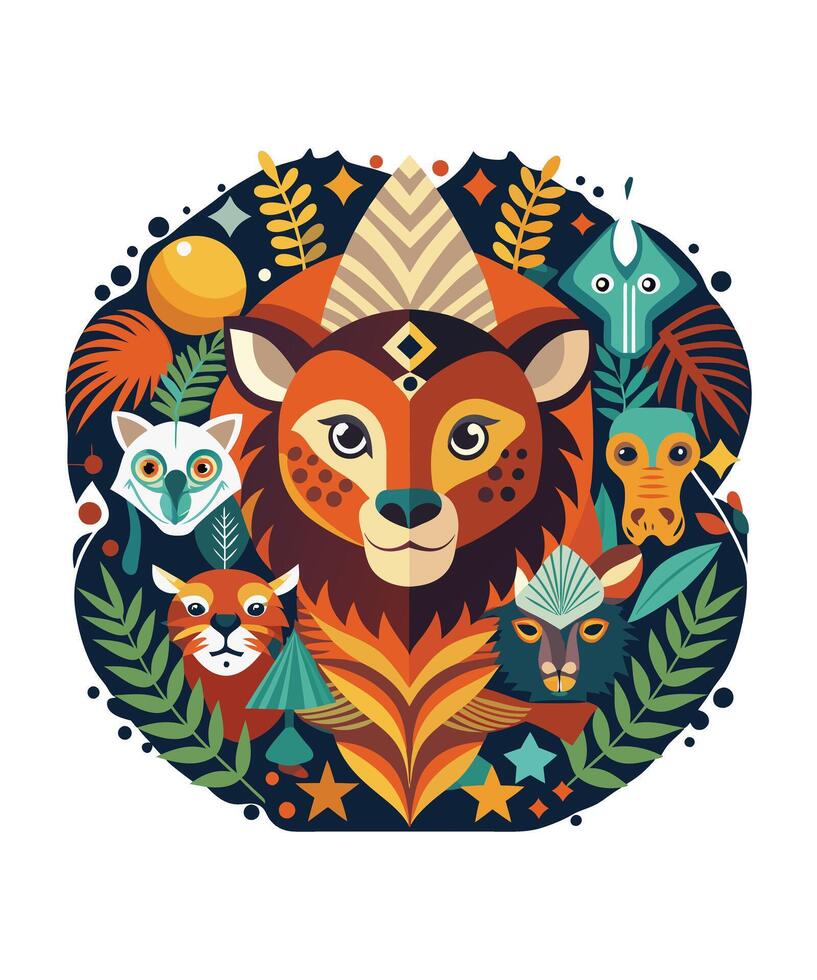 Animal T-shirt Design file vector