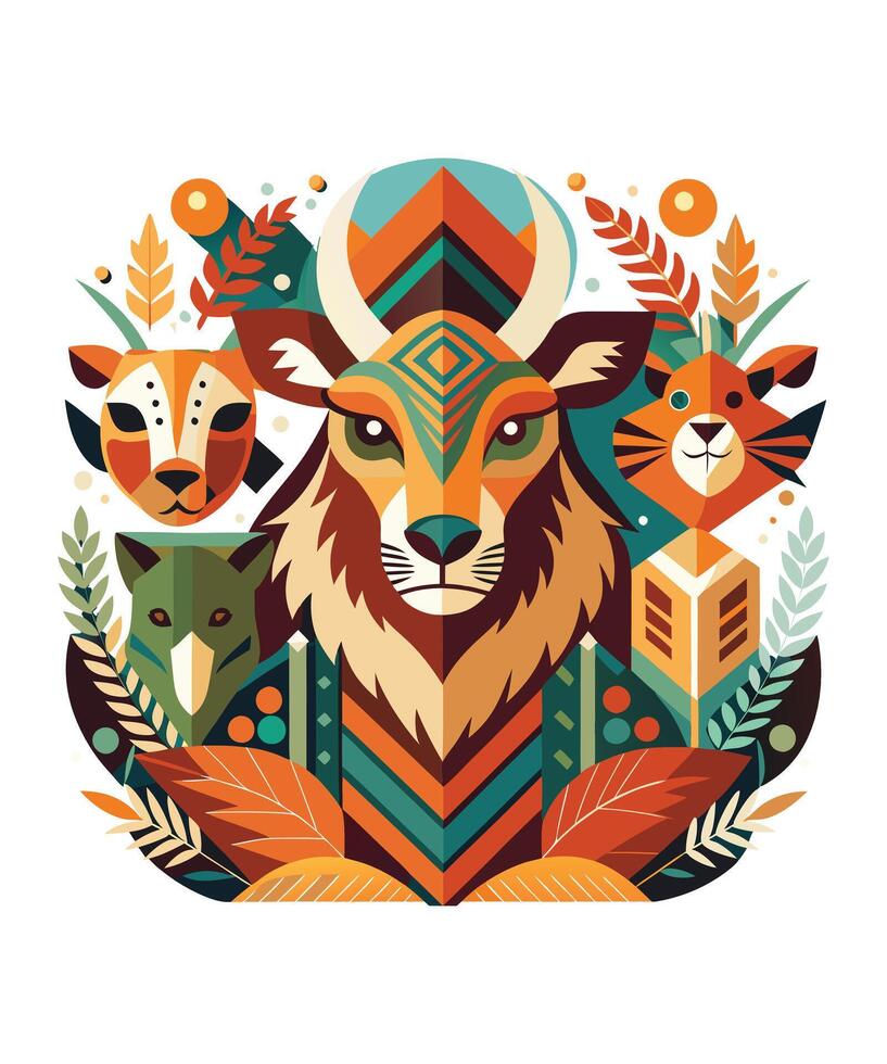 Animal T-shirt Design file vector