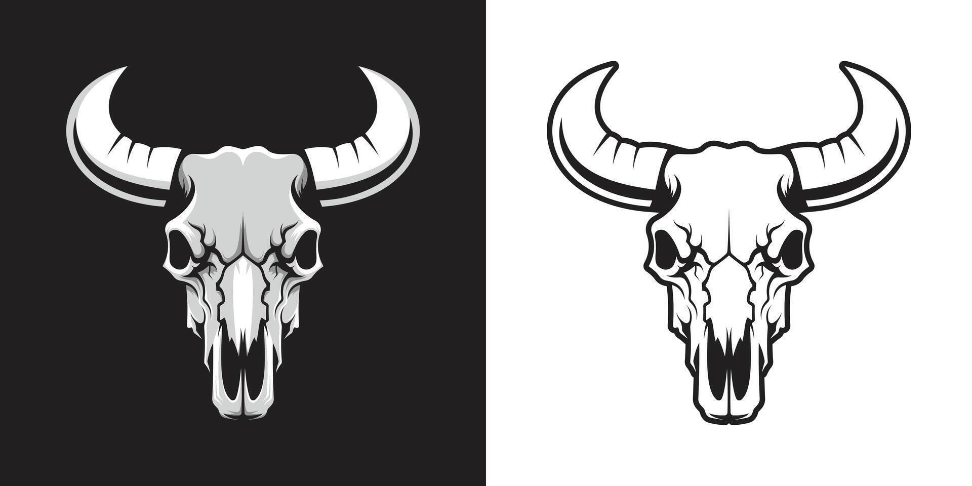 Bull Skull Mascot Illustration vector
