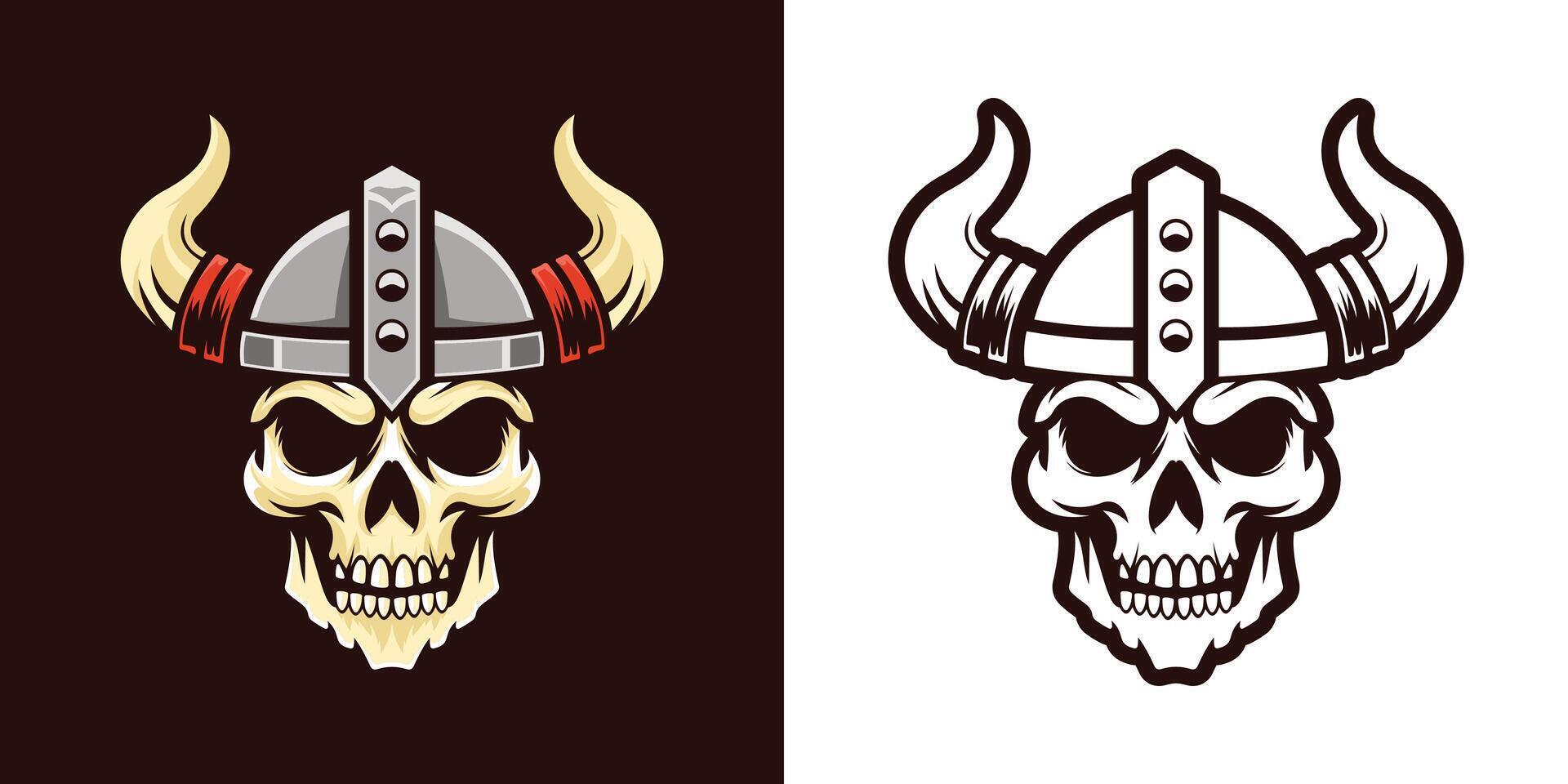 Skull Viking Mascot Illustration vector