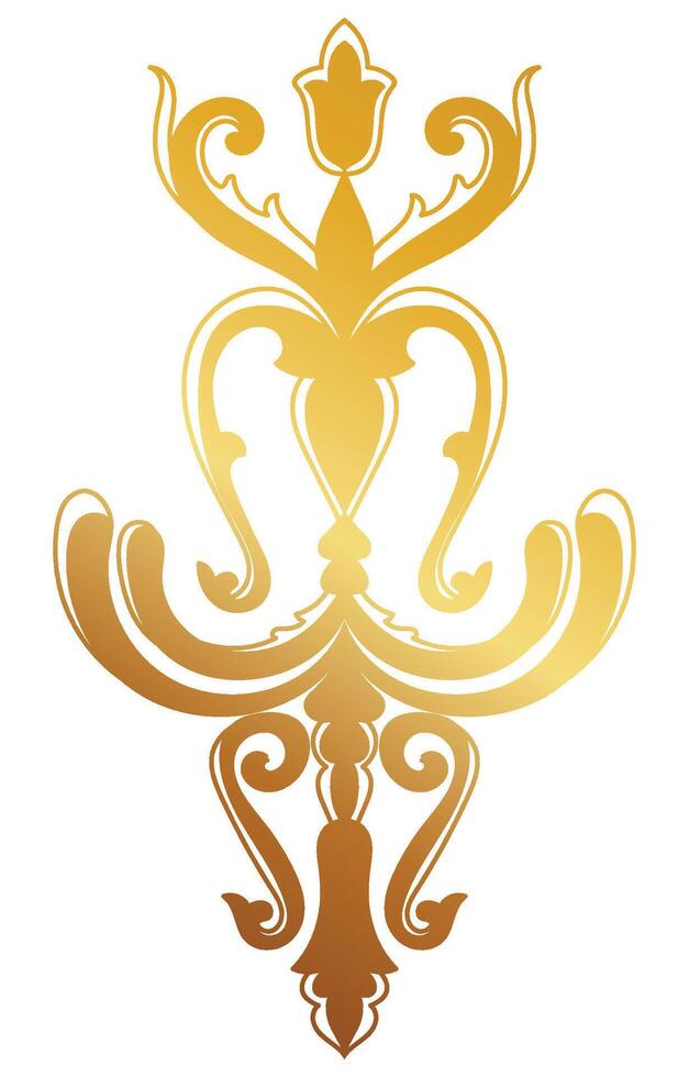 Golden damask. Elegant abstract element on white background. vector