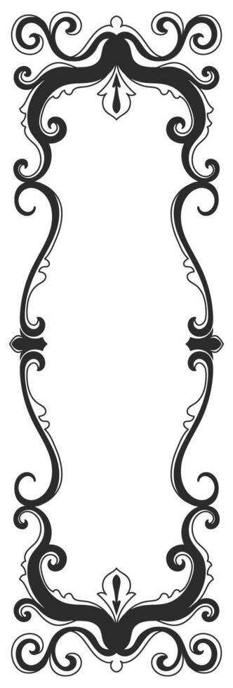 Elegant, intricate, beautiful black classic vintage frame for cards. vector