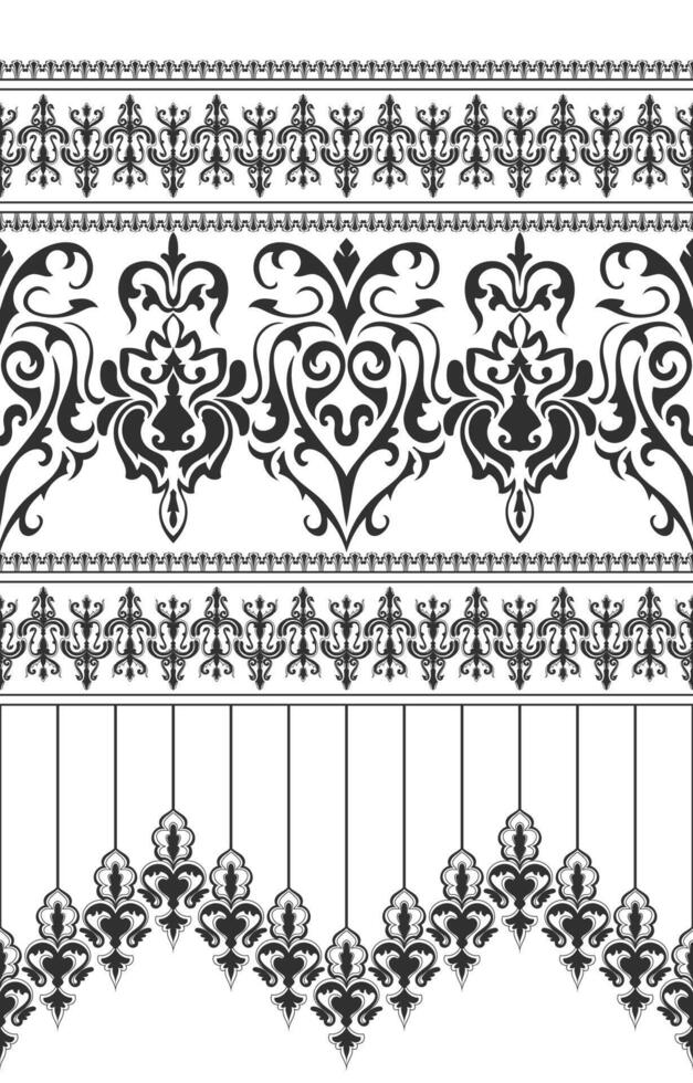 black damask pattern for fabric pattern vector