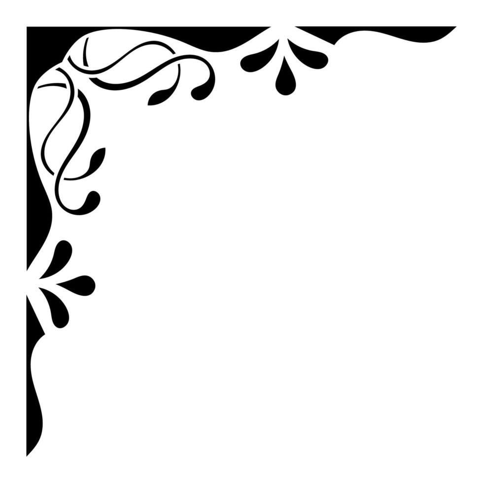Elegant Corner Flourish Vintage style black lines on a white background. vector