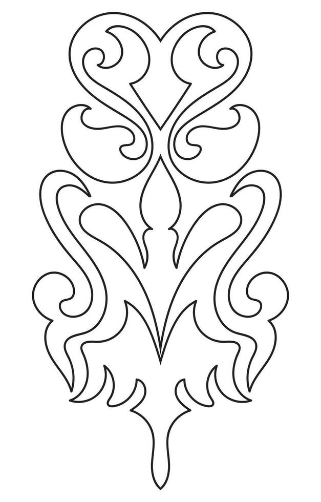 Damask Style swirl doodle flower twin heart bird and fire leaf symbol of nature concept designed for art tattoo frame fabric pattern texture wallpaper vector