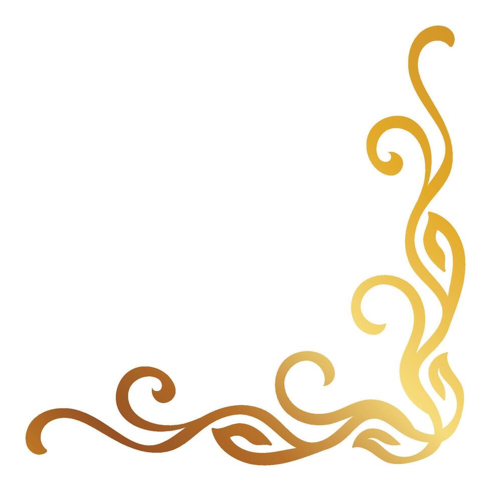 Elegant gold corners, vintage style, beautiful, intricate scrolling wood. vector