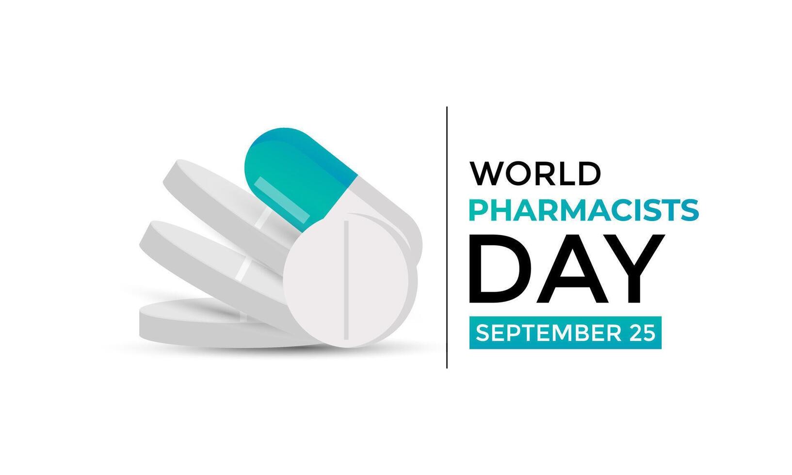 World Pharmacists Day is celebrated on September 25th each year. the contributions of pharmacists to improving health outcomes, managing medication therapy, and providing illustration. vector
