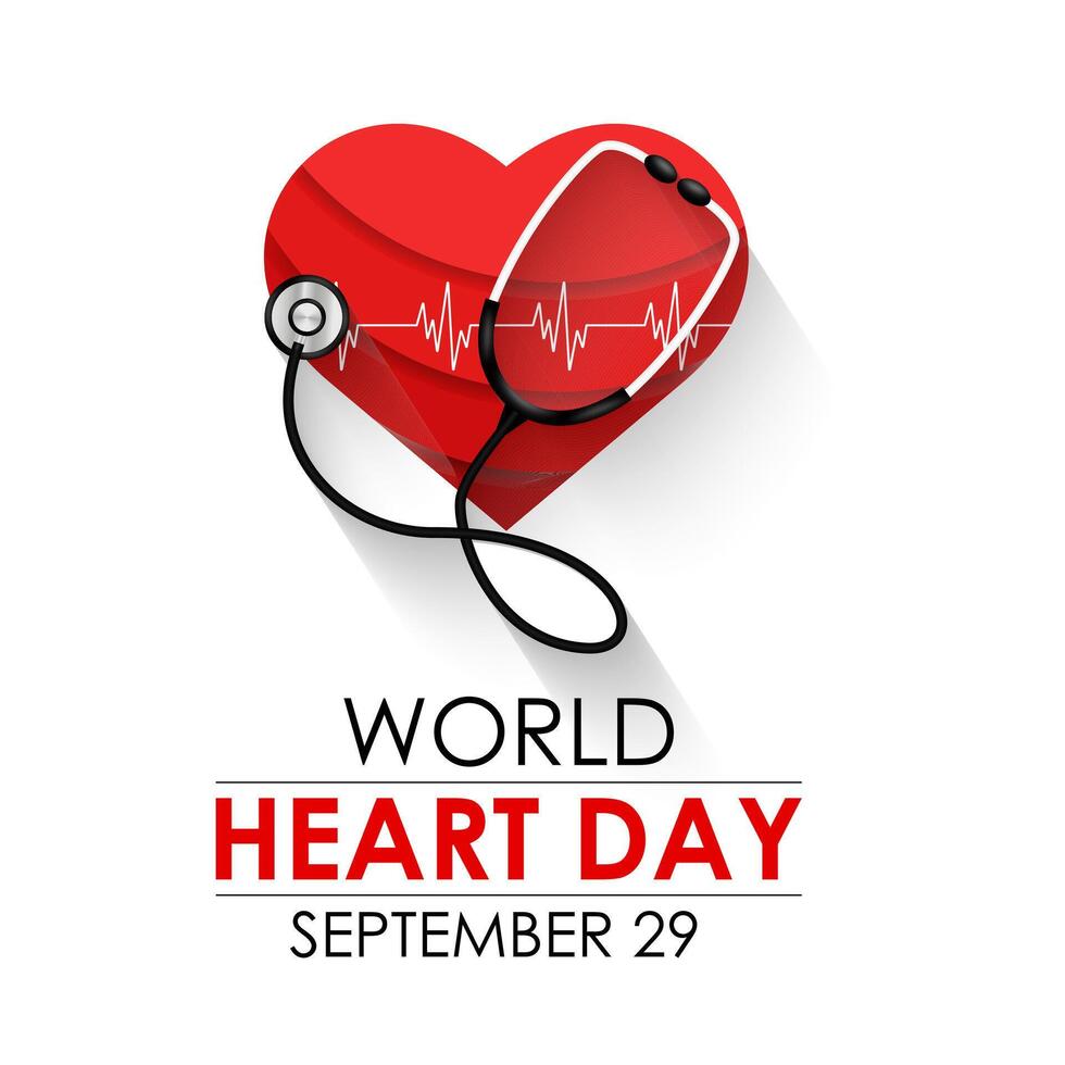 World Heart Day, observed annually on September 29th, is a global event dedicated to raising awareness about cardiovascular diseases and promoting heart-healthy living. illustration background. vector