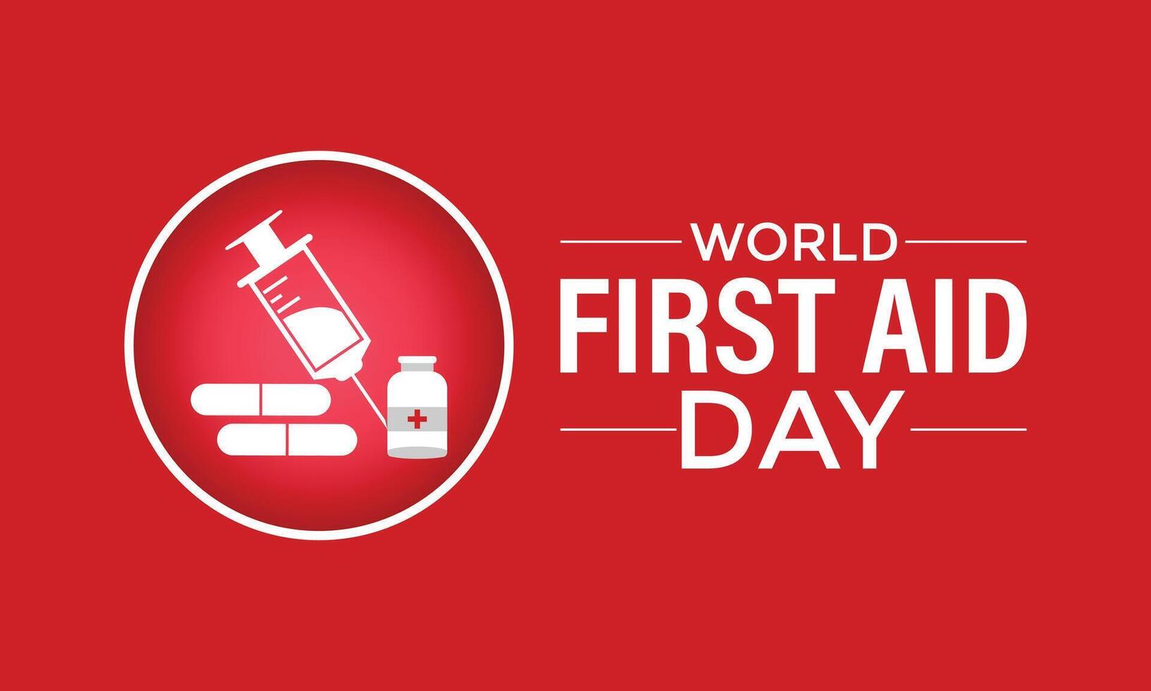 First Aid Day is celebrated every September on the second Saturday. vector