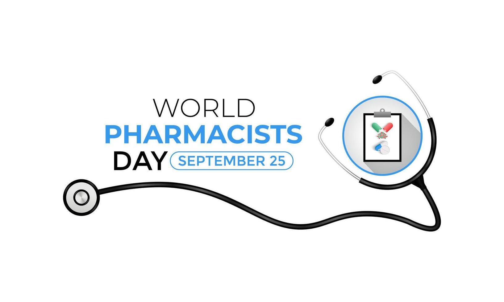 World Pharmacists Day is celebrated on September 25th each year. the contributions of pharmacists to improving health outcomes, managing medication therapy, and providing illustration. vector