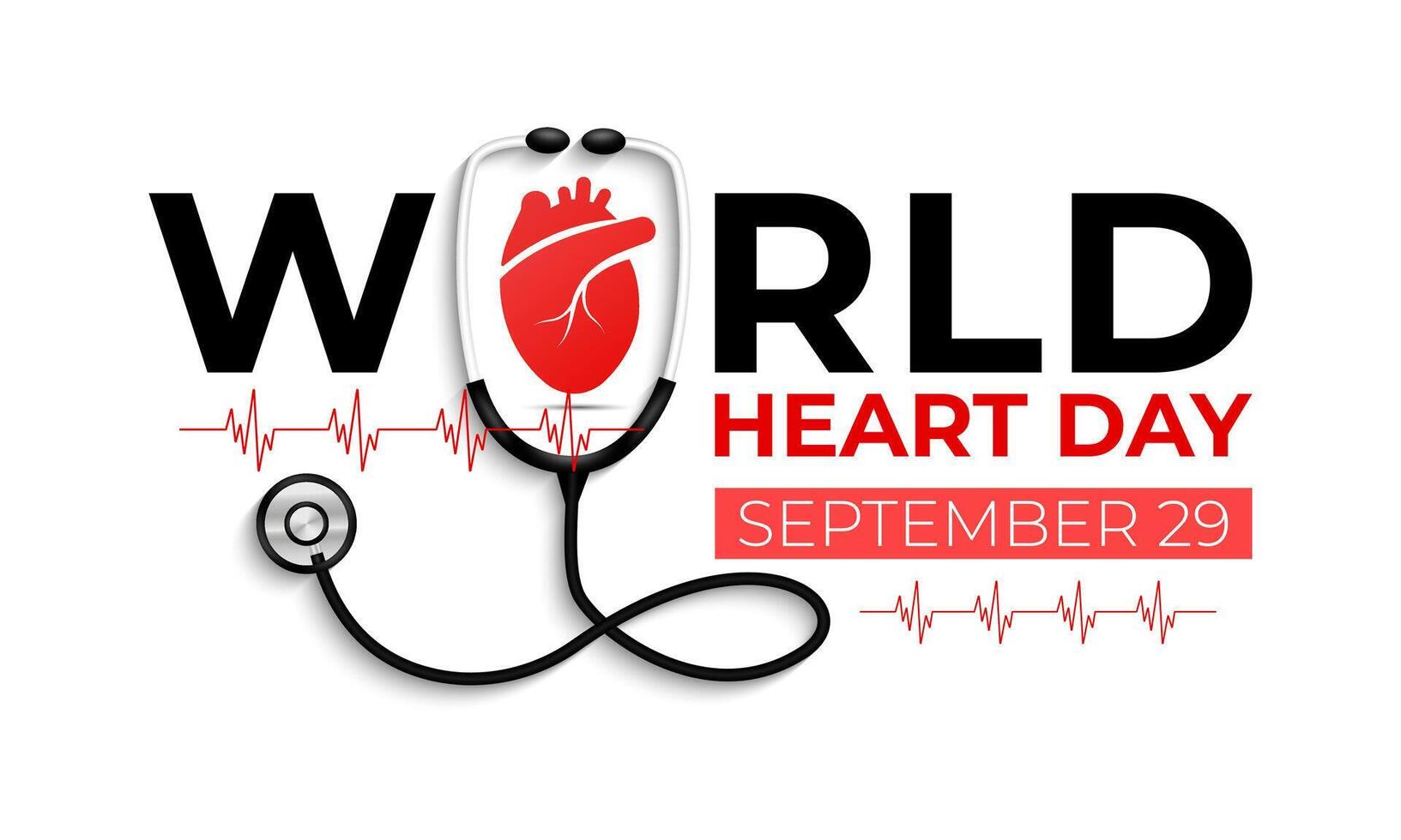 World Heart Day, observed annually on September 29th, is a global event dedicated to raising awareness about cardiovascular diseases and promoting heart-healthy living. illustration background. vector