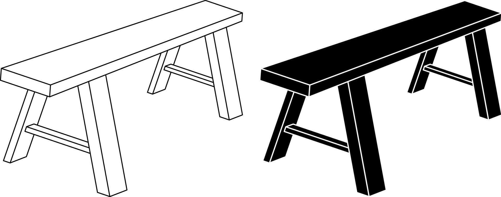 Sawhorse icon set isolated on white background vector