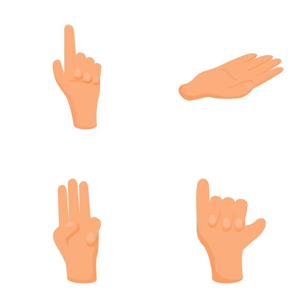 Different gesture icons set cartoon vector. Gesture of human hand vector