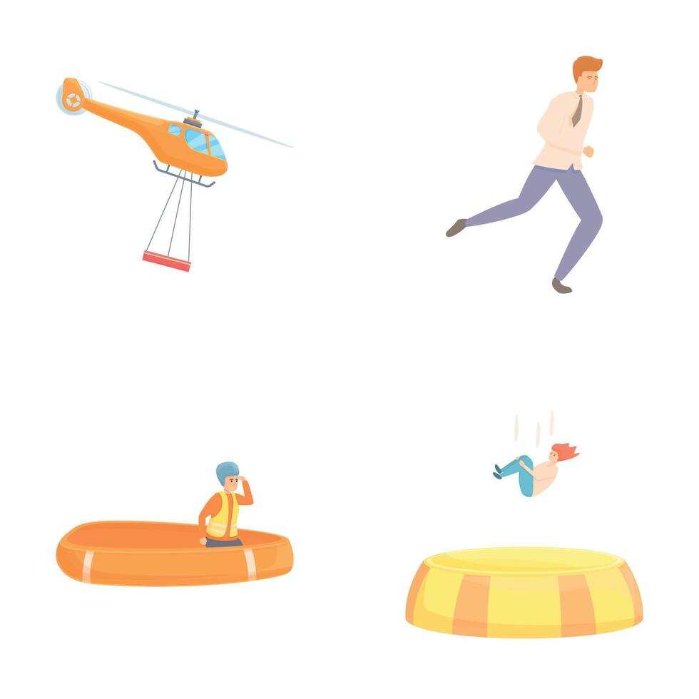 Emergency evacuation icons set cartoon vector. Evacuation in case of danger vector