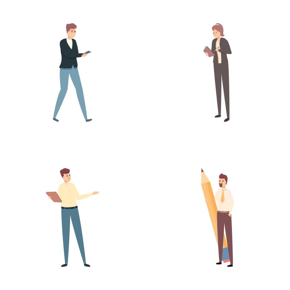 Planning concept icons set cartoon vector. Men work together planning an event vector