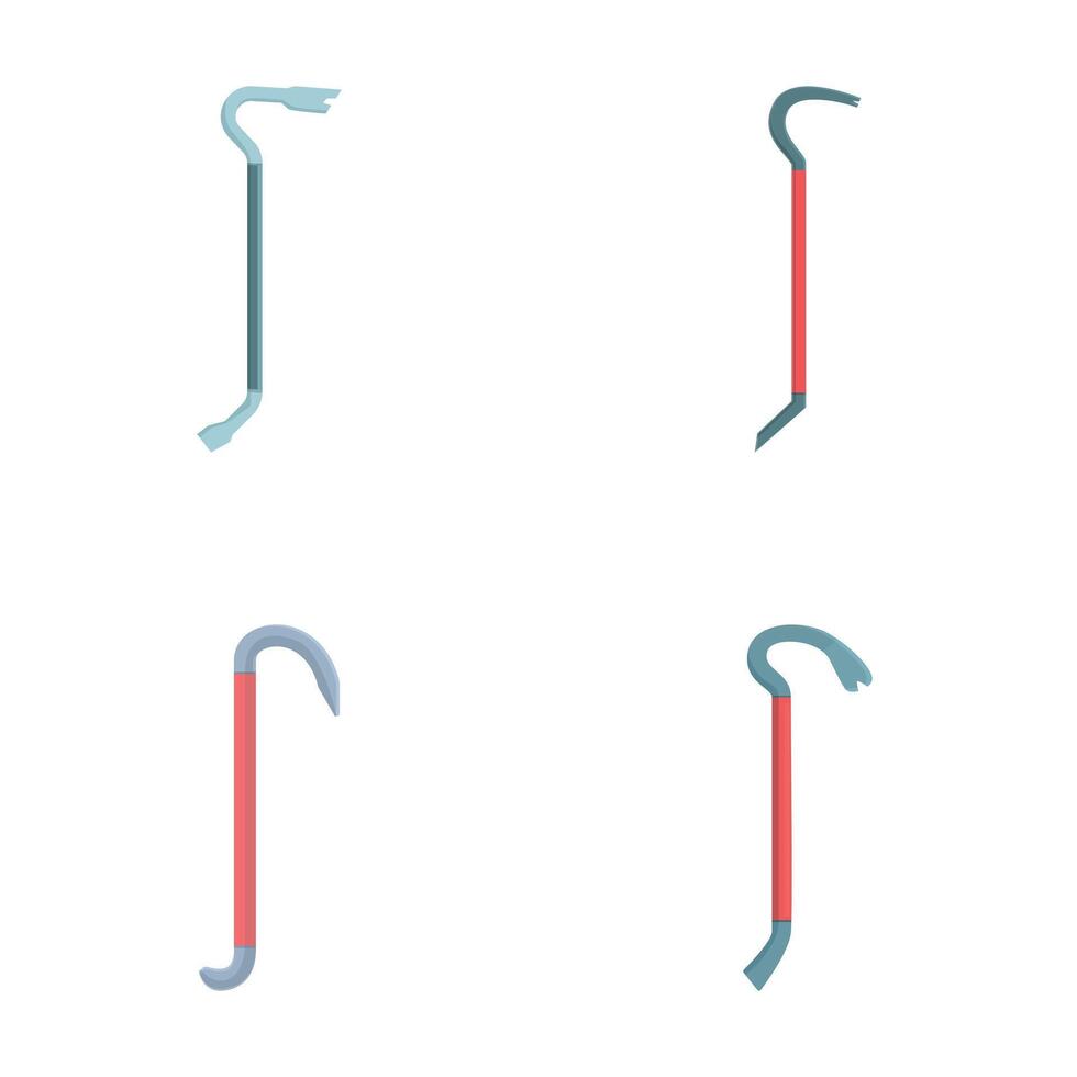 Set of four crowbars isolated on white background vector