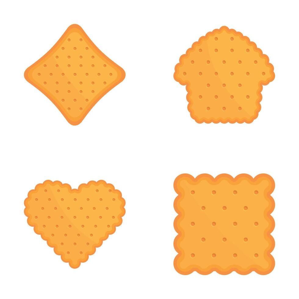 Assorted biscuit cookies vector set