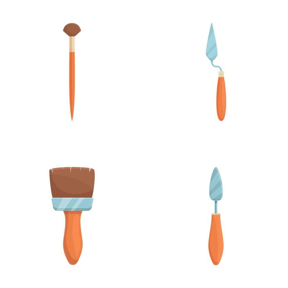 Set of professional painting tools isolated vector